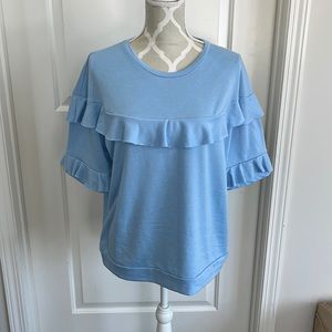 Cupio ruffle lightweight sweatshirt top size xl